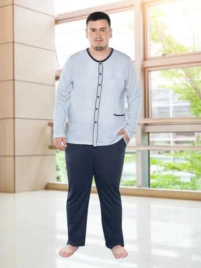 Роялфешън Памучни мъжки пижами PLUS SIZE