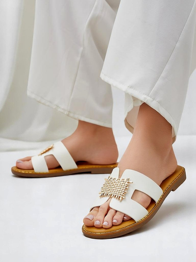 Royalfashion дамски слайдове с декорация Crattes