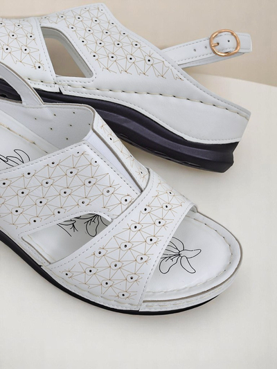 Royalfashion Дамски сандали с нисък клиновиден ток Comfort Chic