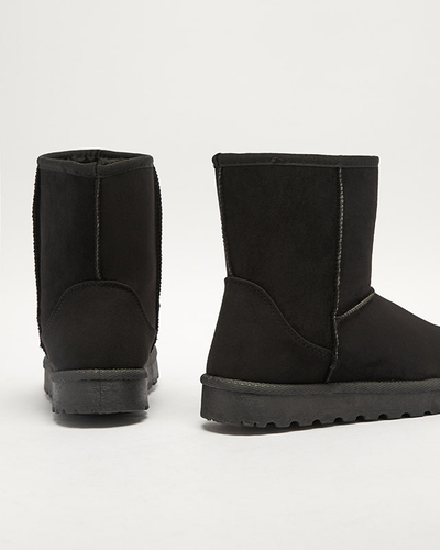 Дамски изолирани ботуши за сняг от еко велур в черно Xetik - Обувки