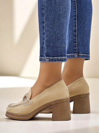 Royalfashion дамски лофери с масивен ток Apareus