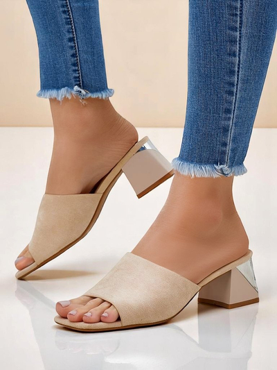 Дамски чехли Royalfashion с декоративни токчета Vollatie