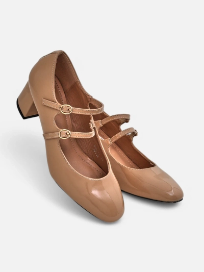 Royalfashion Патентовани дамски обувки с токчета и презрамки Ovigs