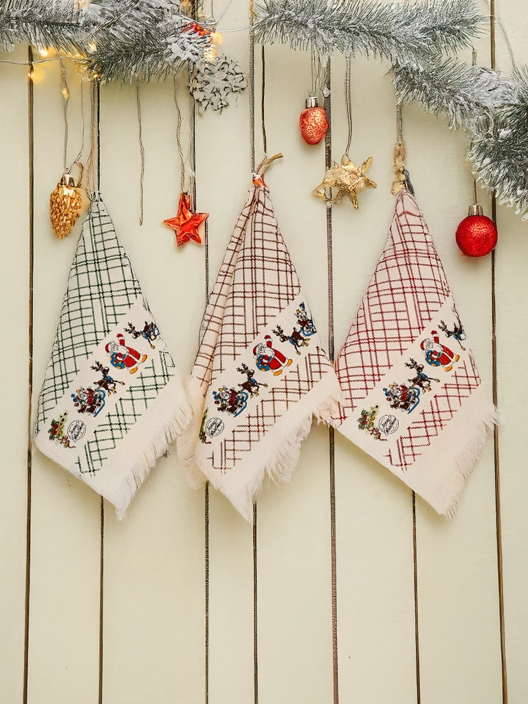 Royalfashion Коледен комплект от 3 кухненски кърпи