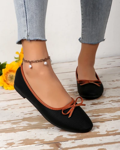 Royalfashion Дамски балерини с блестящи елементи и панделка Aramie