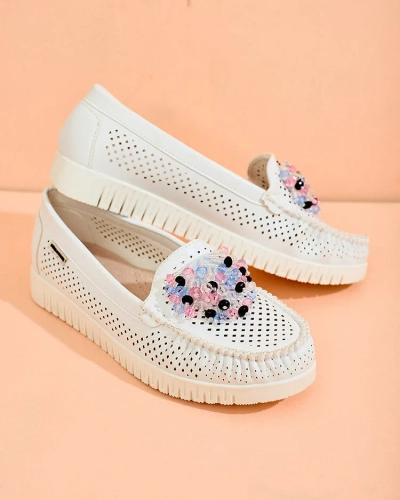 Royalfashion Дамски ажурни мокасини с мъниста Namis