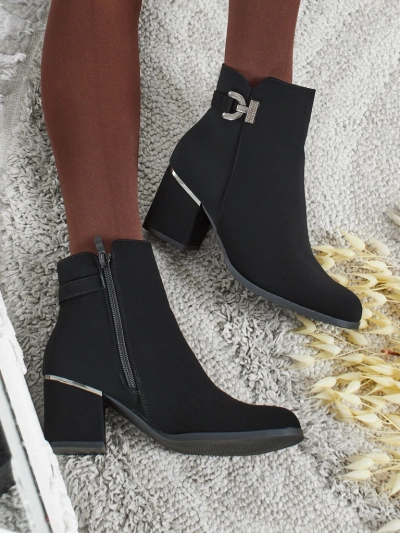 Дамски еко кожени боти до глезена на ток Ruvina