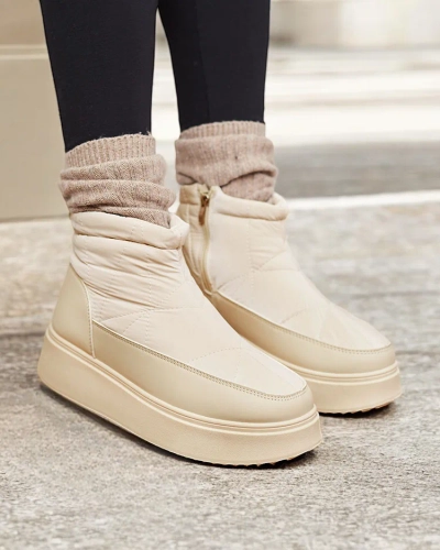 Royalfashion Дамски ботуши за сняг в бежов цвят Fopinia