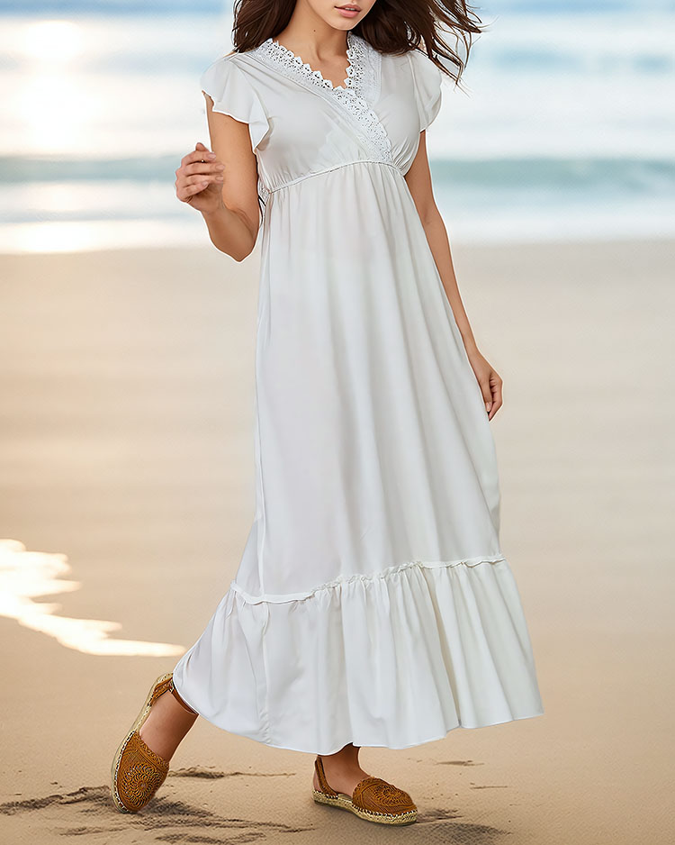 Royalfashion Дамска дълга рокля с дантела