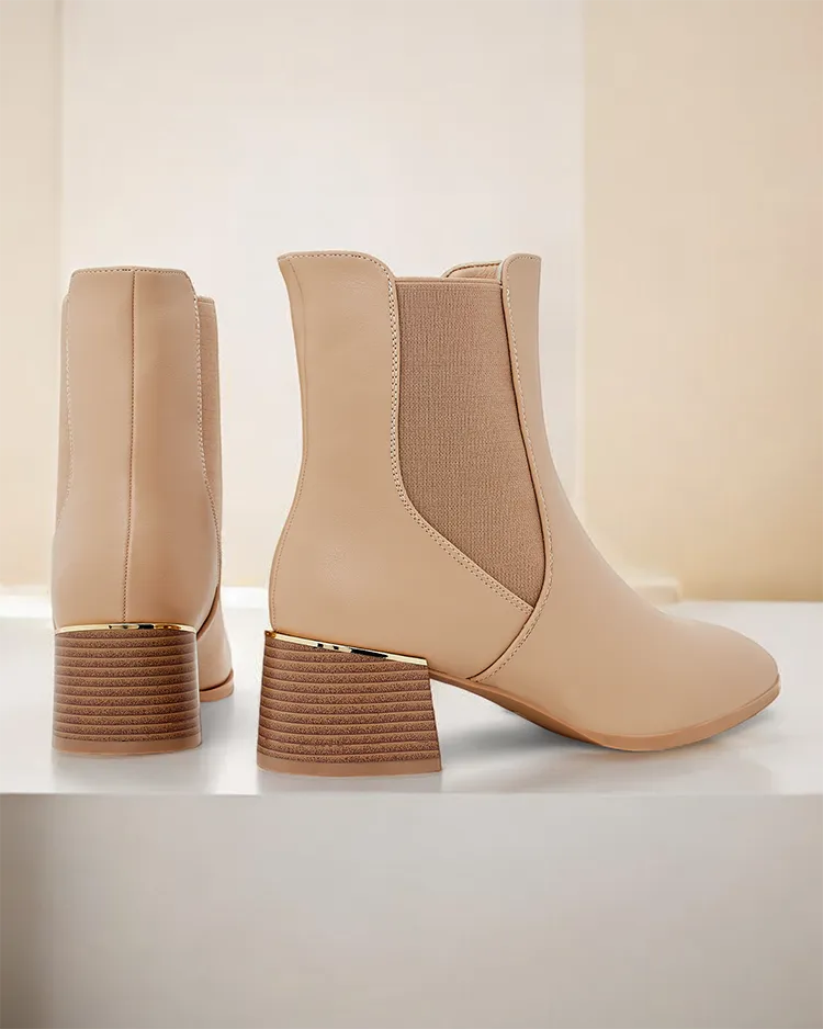 Дамски глезенови боти с нисък ток Royalfashion Eterra