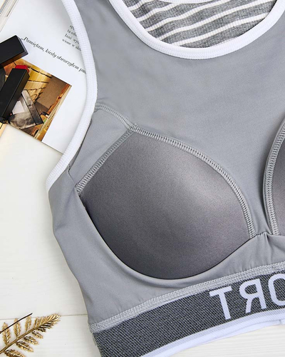 Royalfashion Дамски спортен сутиен на райета