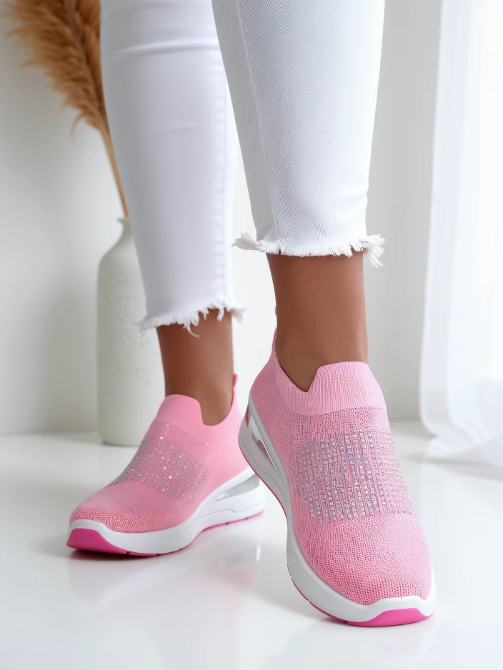 Обувки тип слип-он с платформа за жени Royalfashion с камъни Qelavise