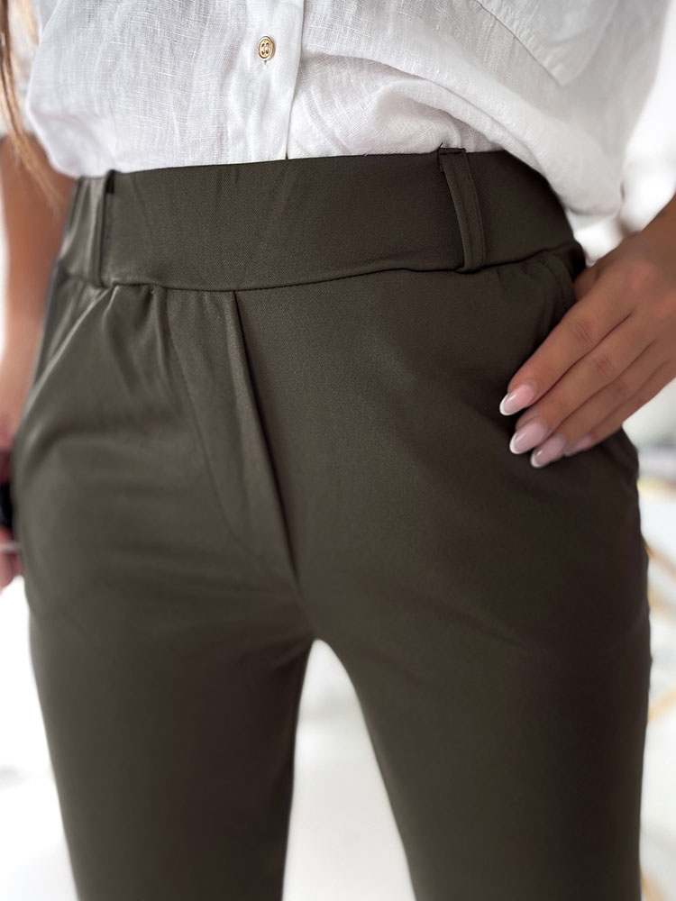 Royalfashion Дамски панталони тип "кестеняв" в цвят каки