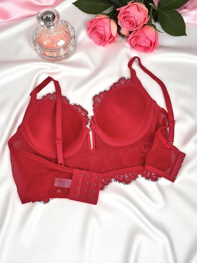 Royalfashion Дамски подплътен сутиен с дантела, корсет стил Grace Corset