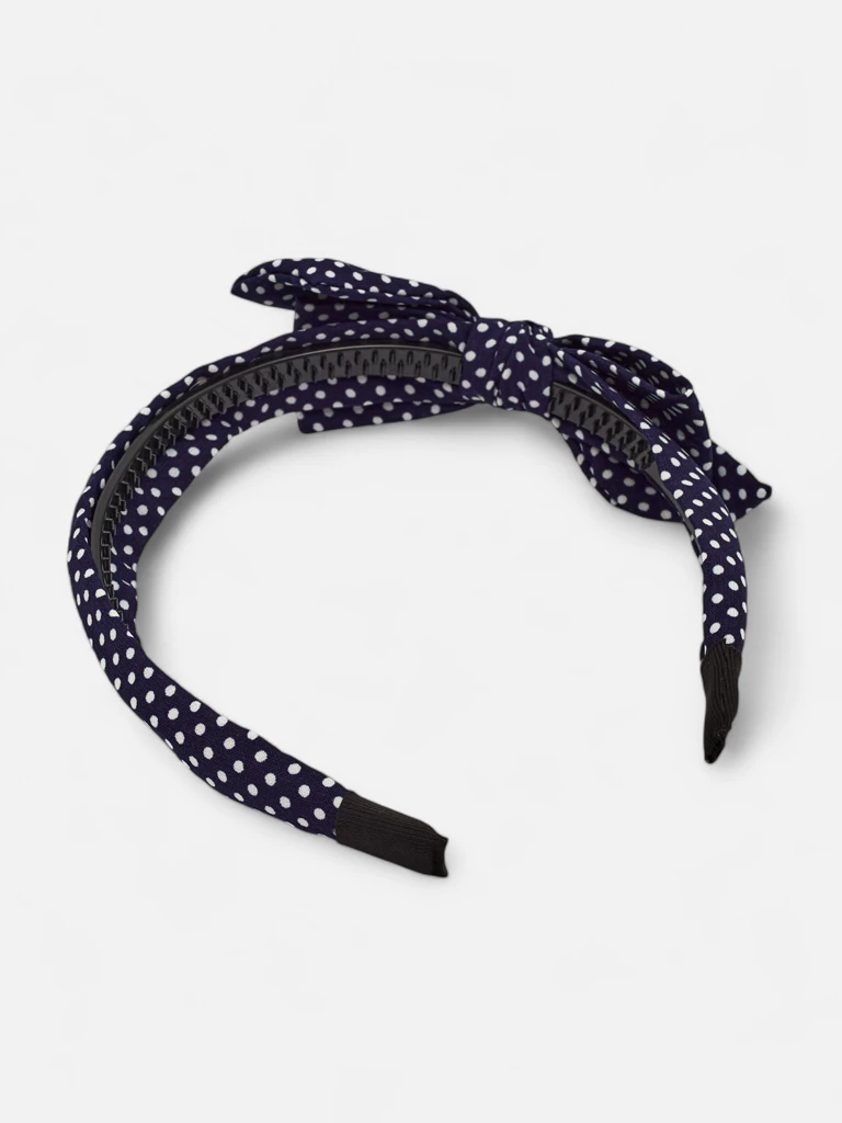 Royalfashion Дамска лента за глава на точки с панделка