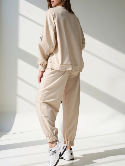 Royalfashion Женски памучен комплект с маншети на глезените