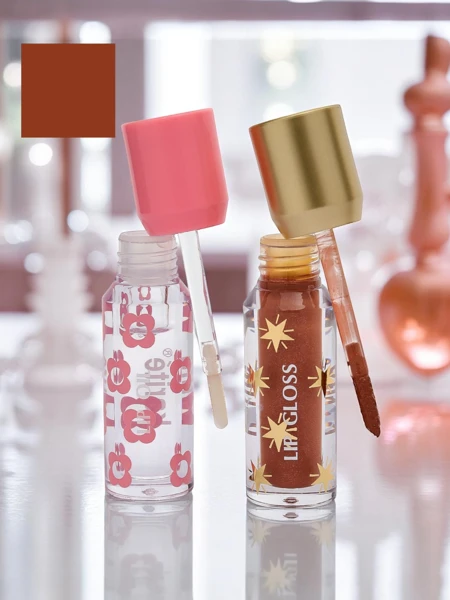 Блясък с брокат и безцветен гланц 2в1 Soft Blush