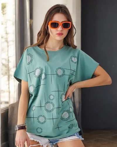 Роялфешън дамска памучна тениска с принт