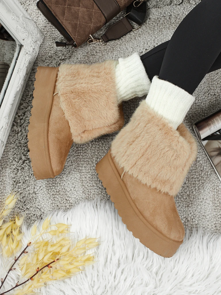 Дамски ботуши тип снегоходки с пухкава подплата Irelle