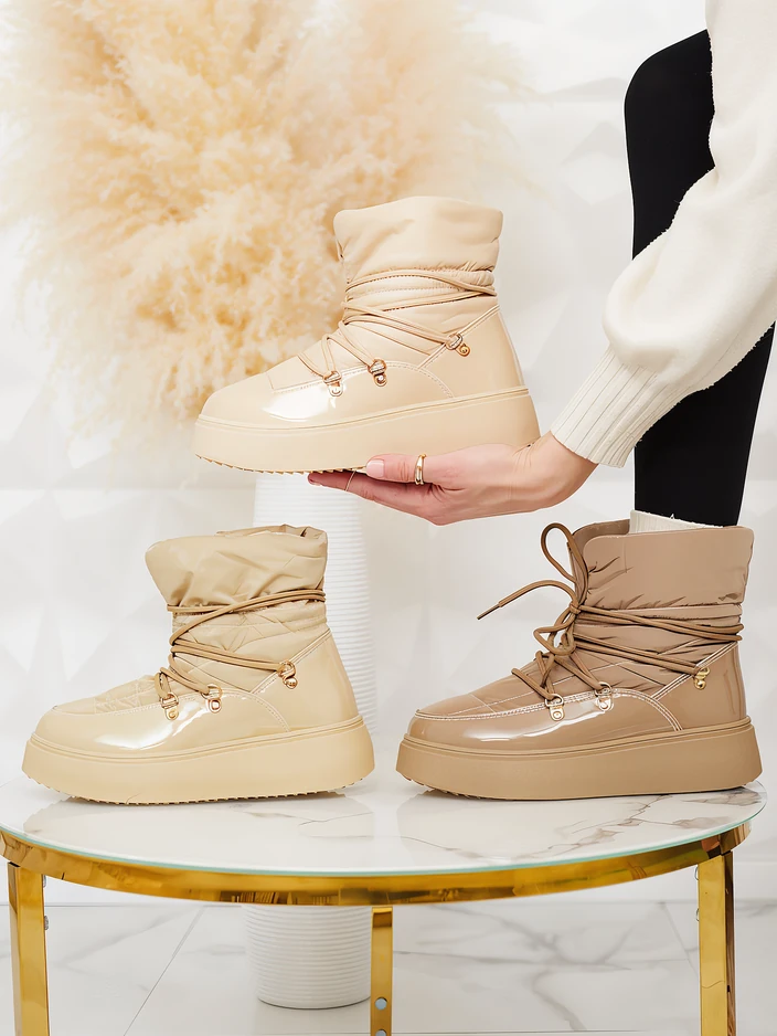 Royalfashion Дамски ботуши за сняг с приплъзване в бежово Dabenda