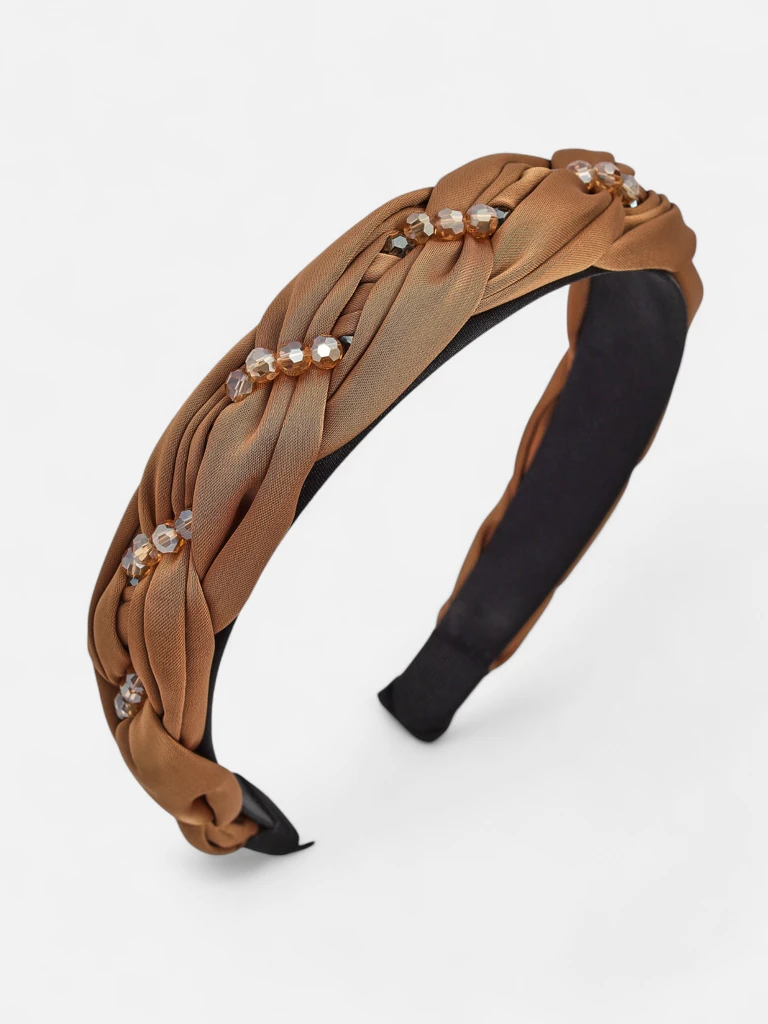 Royalfashion Лента за коса с плитка и перли