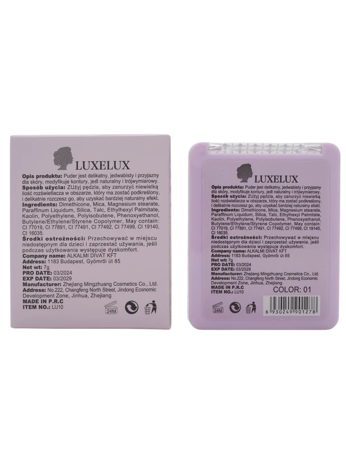 Luxelux Пресован хайлайтър камък за лице 01 7г