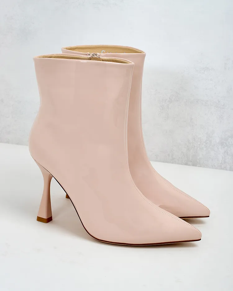 Royalfashion Loori лакирани дамски ботуши на ток