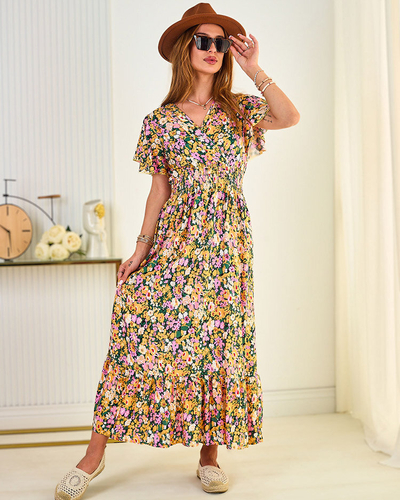 Royalfashion Дамска флорална миди рокля