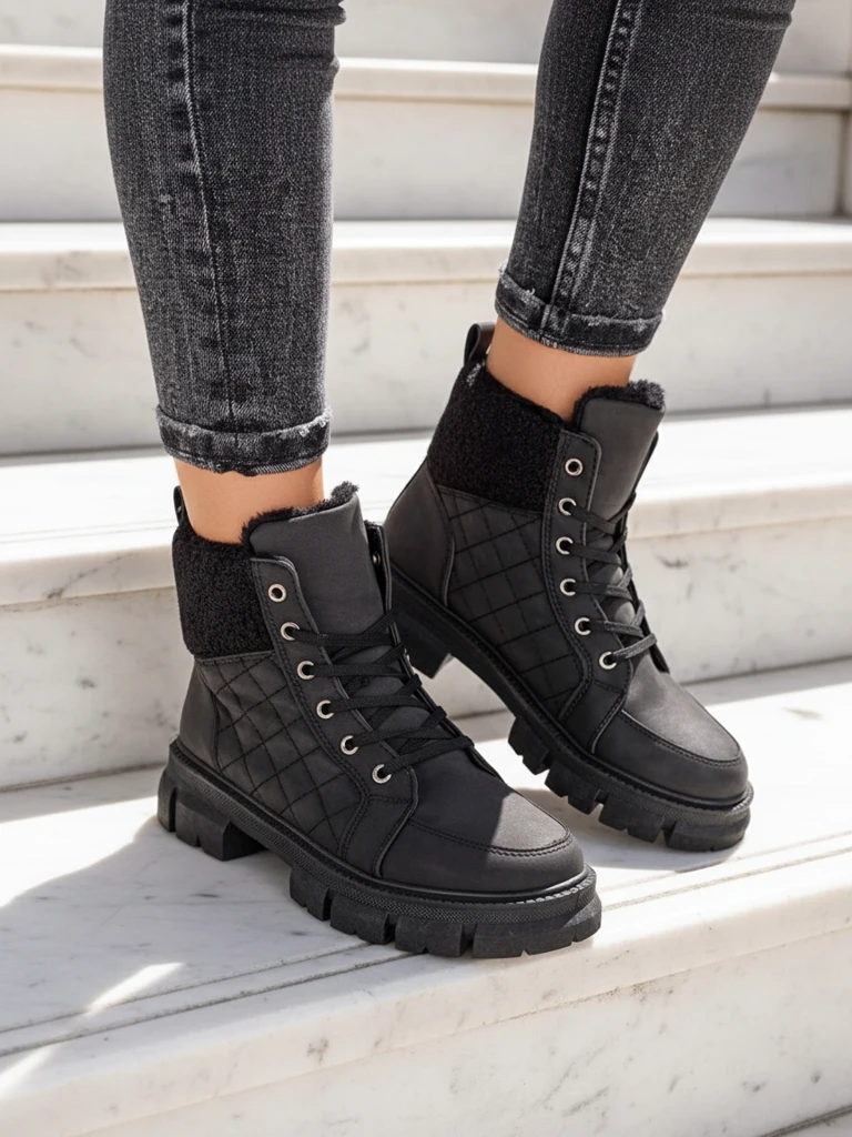 Royalfashion Черни дамски изолирани ботуши Hogenaf