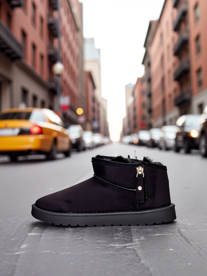 Royalfashion Къси боти, наподобяващи женски снежни боти Fefoz