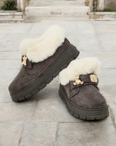 Royalfashion Дамски къси ботуши a'la snow boots Dobis