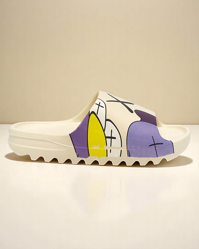 Дамски сандали Flora, кремави, гумени, удобни за лятото