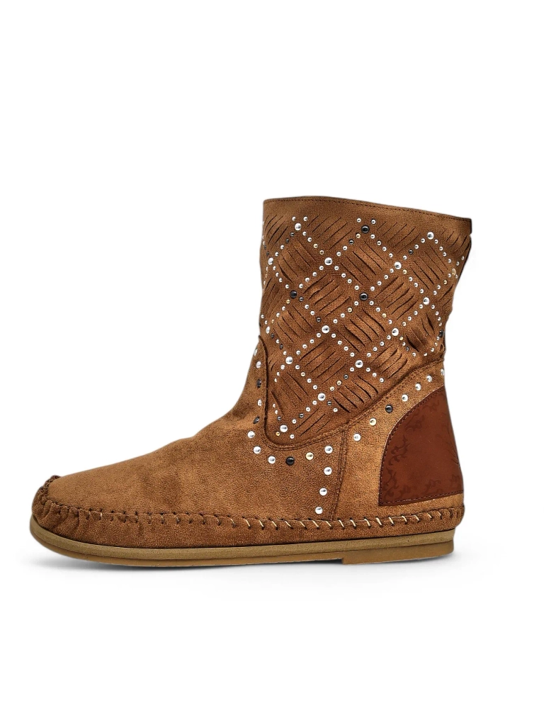 Боти до глезена за жени Royalfashion с ниска платформа и пиронче Индийски стил