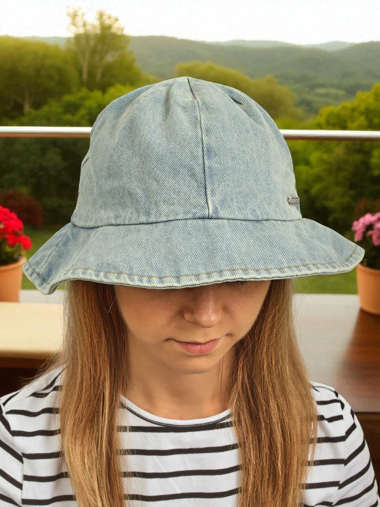 Дамска шапка Demetra denim bucket hat – лек полиестерен стил