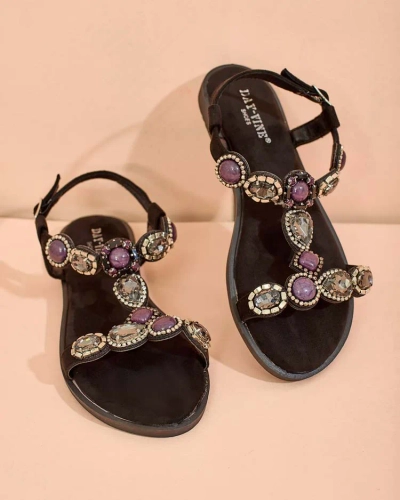 Royalfashion Дамски сандали с цирконий Sobrinas