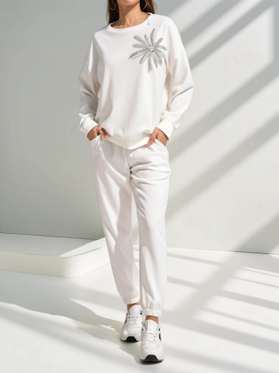 Royalfashion Женски комплект от вискоза с цвете