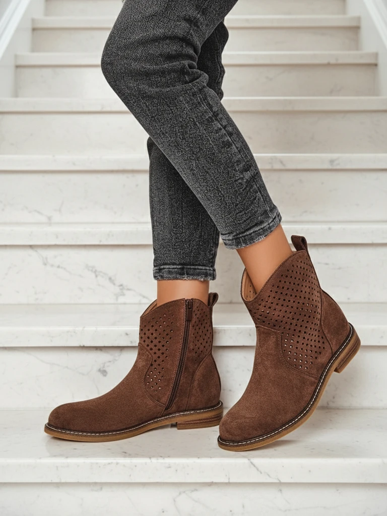 Royalfashion Дамски ажурни боти Toffas