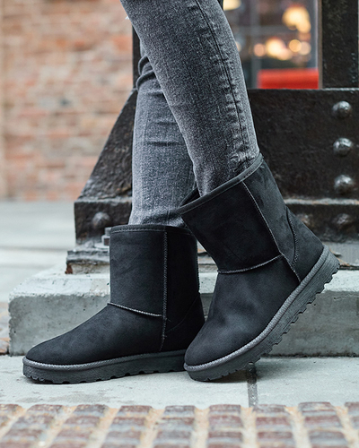 Дамски изолирани ботуши за сняг от еко велур в черно Xetik - Обувки