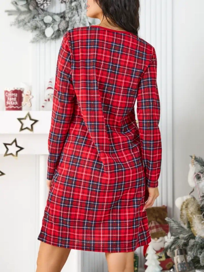 Роялфешън Памучна дамска нощница в каре