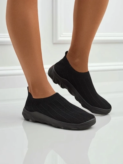 Дамски маратонки Andromeda Nero – черни, леки текстилни обувки на плоска подметка