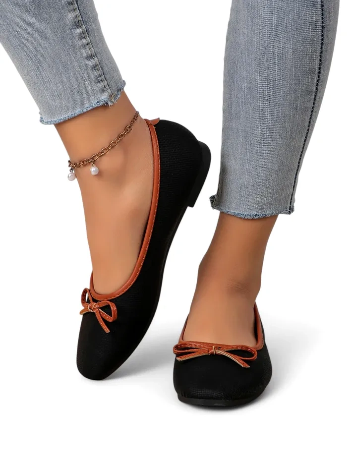 Royalfashion Дамски балерини с блестящи елементи и панделка Aramie