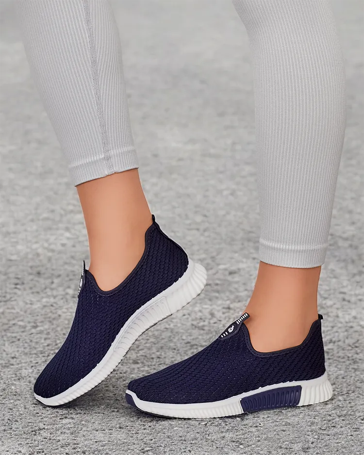 Granatowe damskie buty sportowe slip-on Palomena - Obuwie