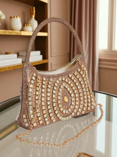 Royalfashion Дамска чанта тип клъч с цирконии Sova Glint