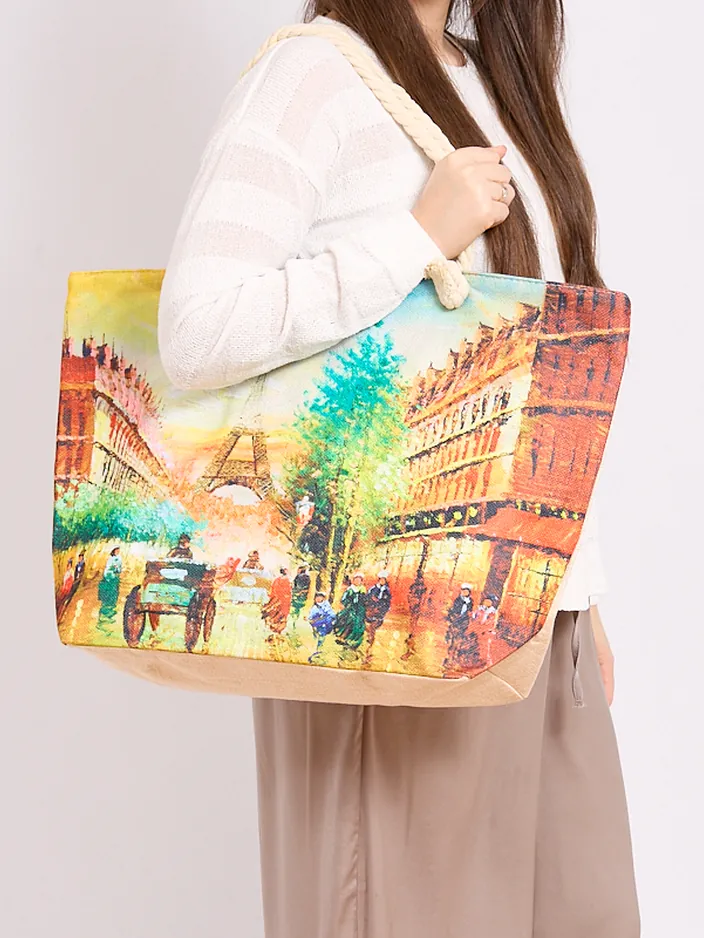 Royalfashion Голям текстилен чант с принт