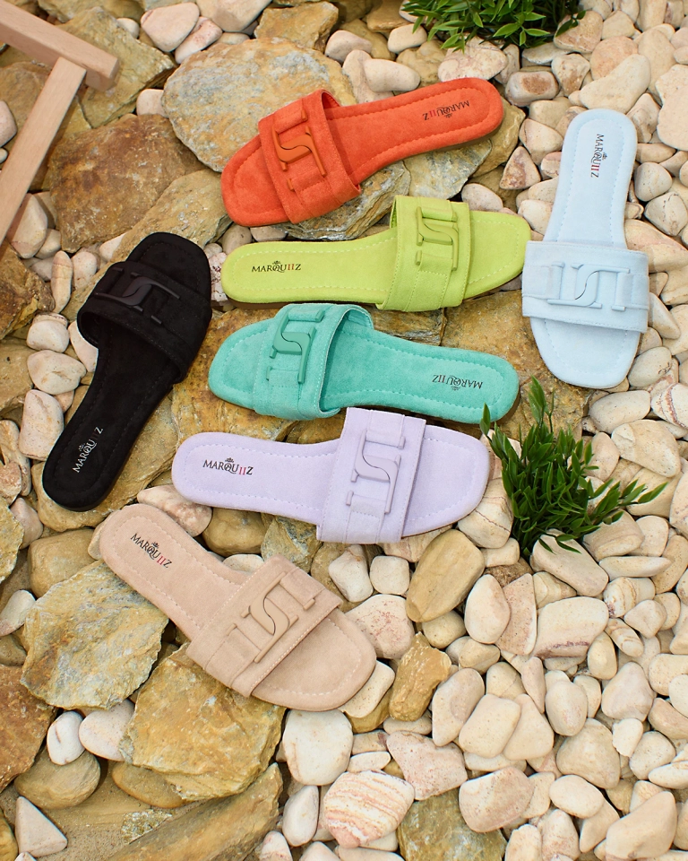 Royalfashion Сини дамски джапанки с катарама Rydr