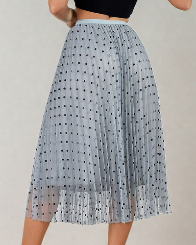 Royalfashion Дамска двупластова миди пола на точки