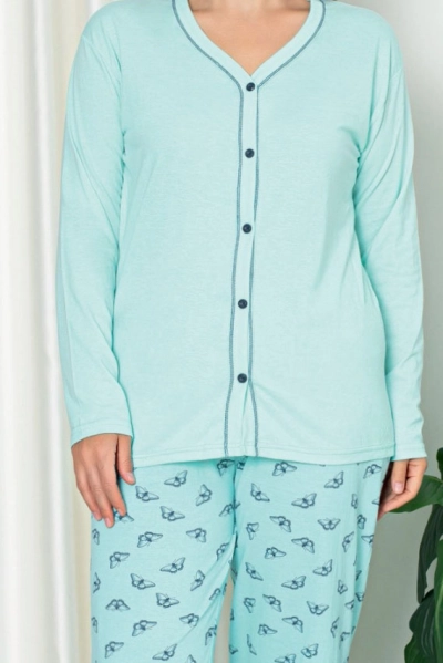 Роалфешън памучни дамски пижами с 2 части PLUS SIZE