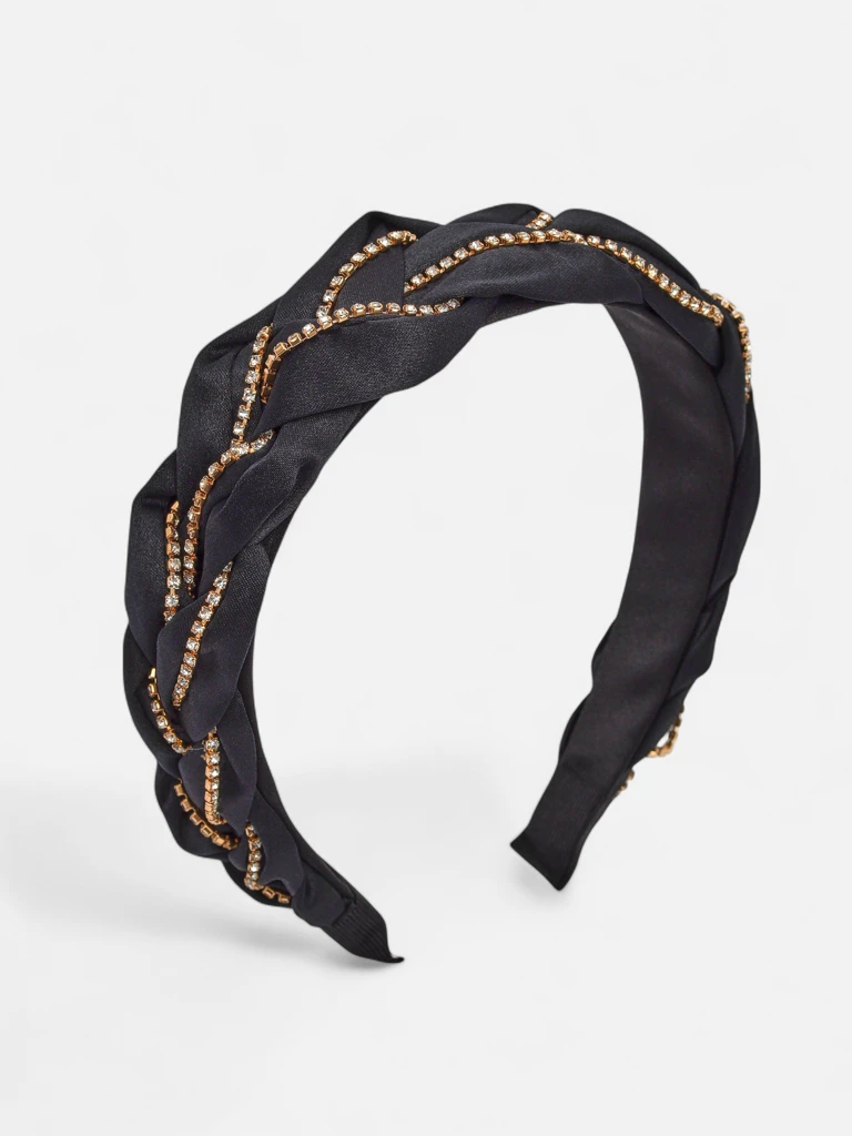 Royalfashion Лента за коса с плитка, украсена с цирконии