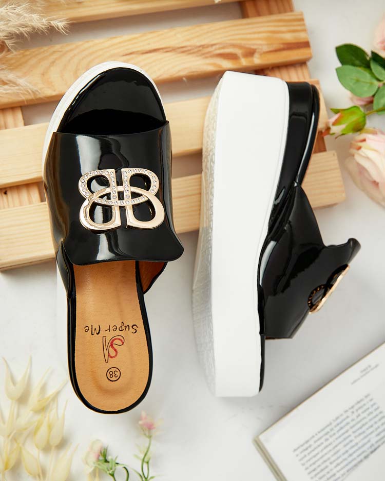 Royalfashion Лакирани дамски джапанки на Sailla