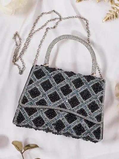 Royalfashion Малка дамска чанта, украсена със zirconia и перли